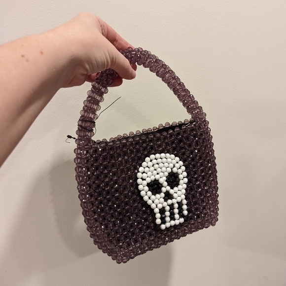 Beaded Skull Crossbody Bag - Picture 4 of 11